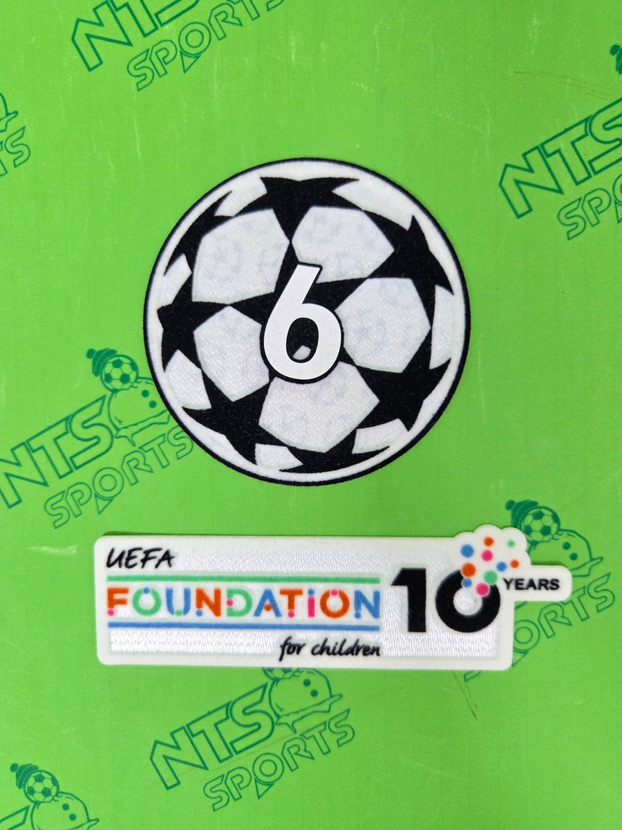 2025/26 UCL 6 次歐聯冠軍章 + UEFA 10th Anniversary Foundation 臂章
