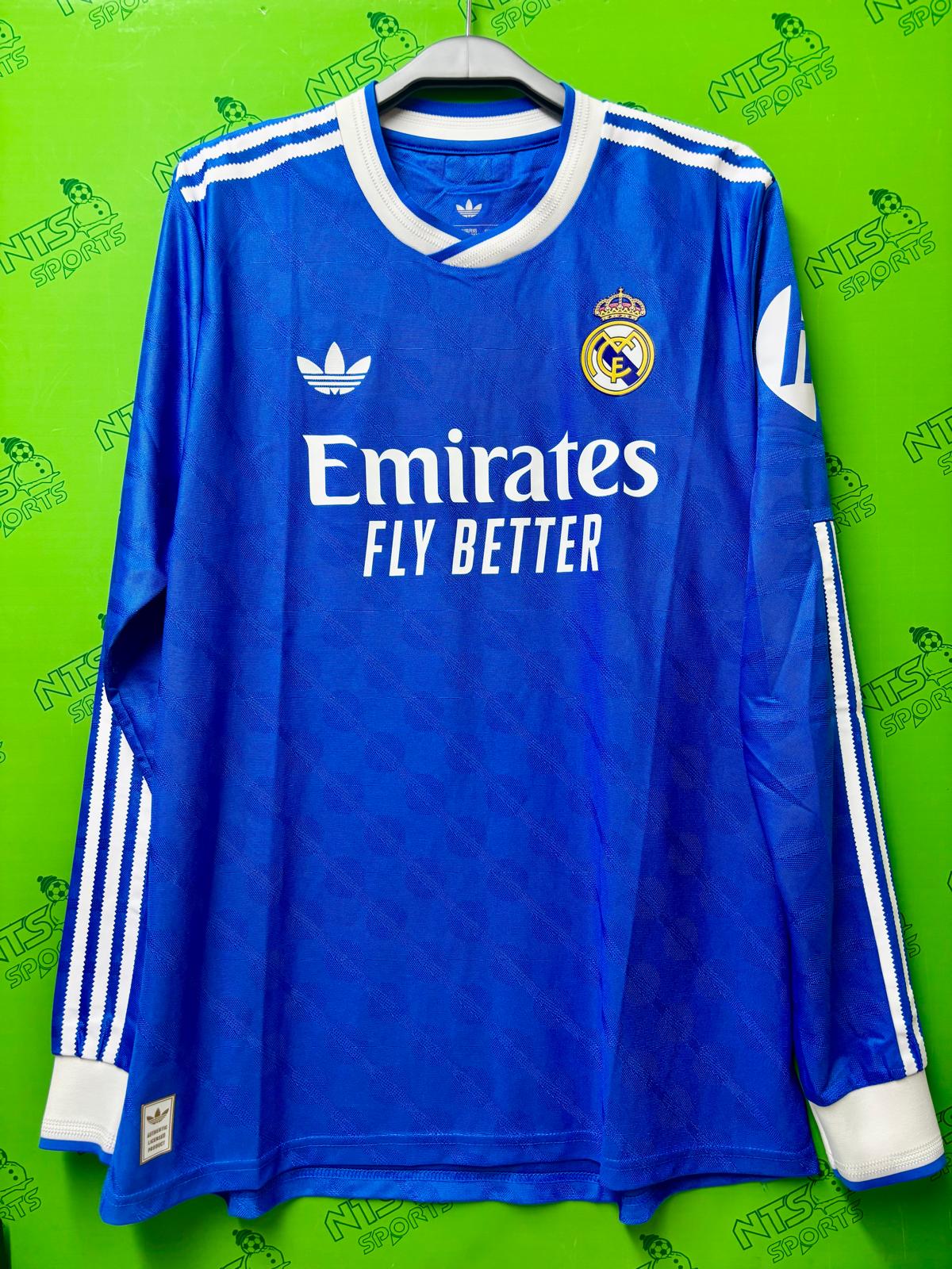 REAL MADRID 皇家馬德里 2025/26 第二作客球員版男裝長袖球衣