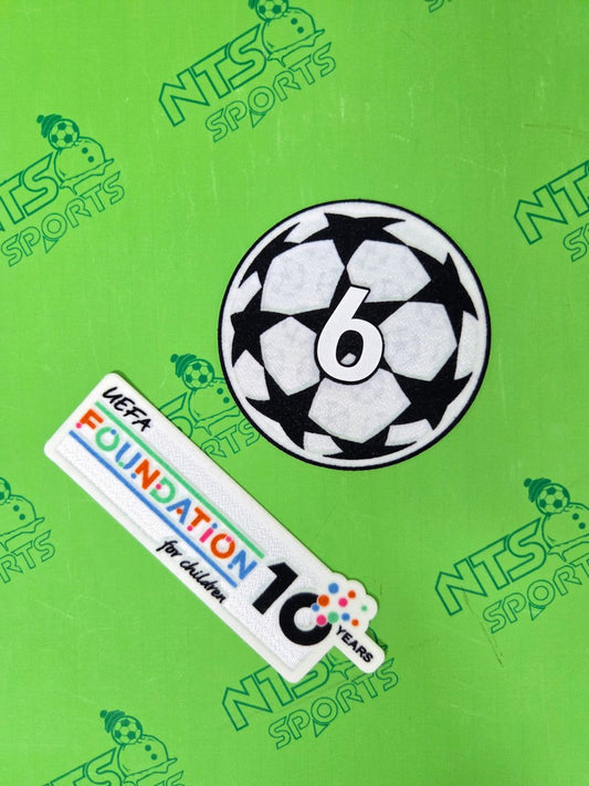 2025/26 UCL 6 次歐聯冠軍章 + UEFA 10th Anniversary Foundation 臂章