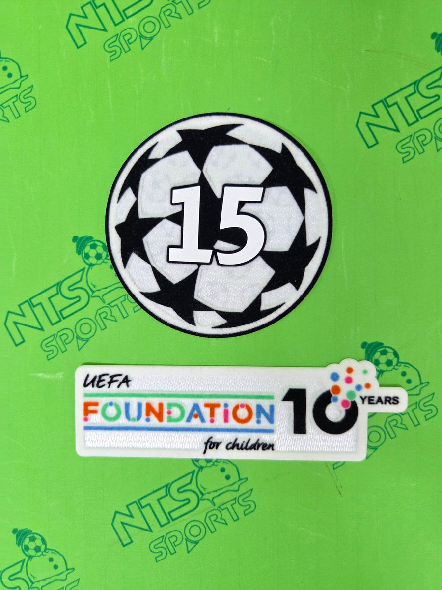 2025/26 UCL 15 次歐聯冠軍章 + UEFA 10th Anniversary Foundation 臂章