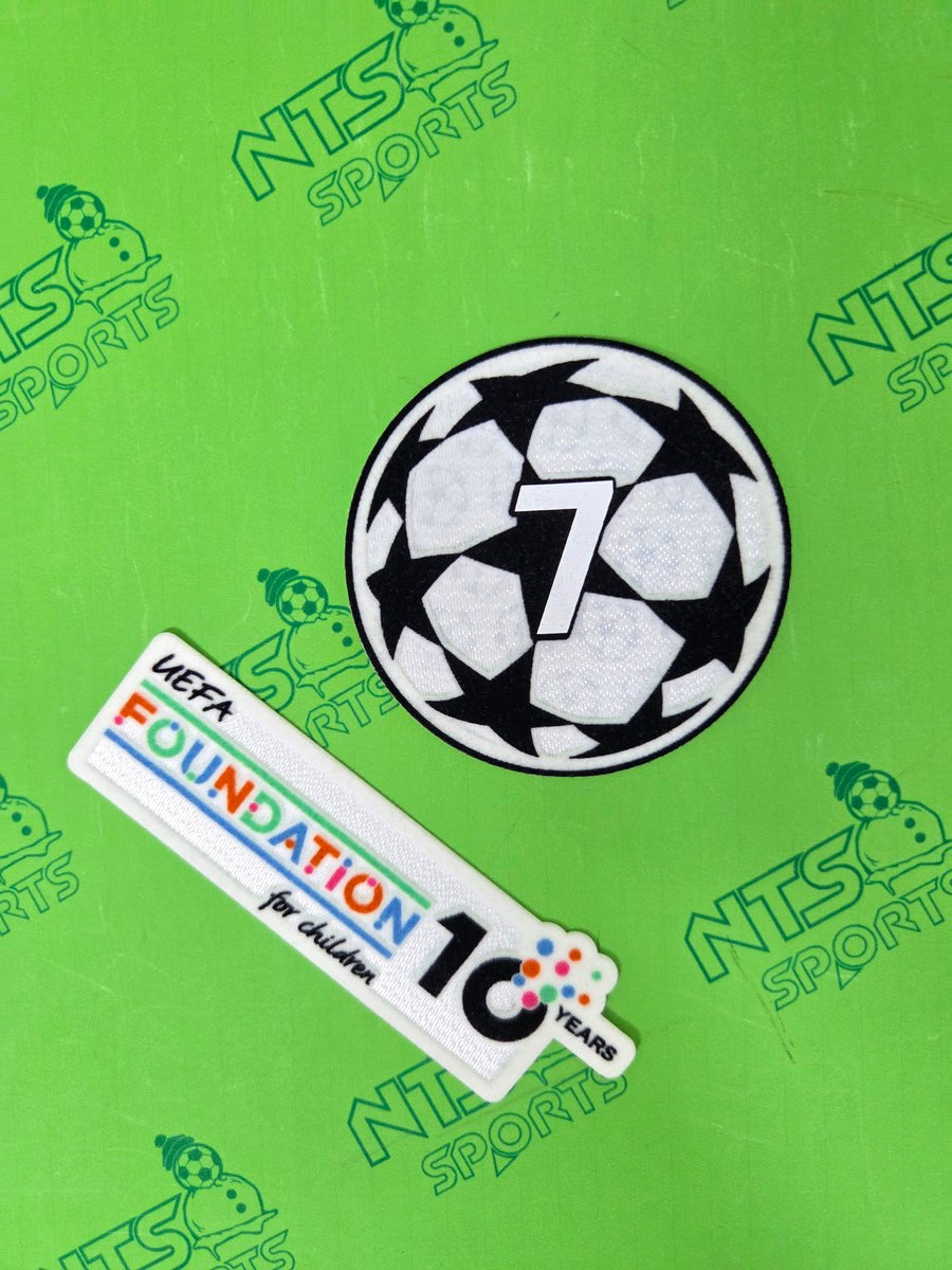 2025/26 UCL 7 次歐聯冠軍章 + UEFA 10th Anniversary Foundation 臂章