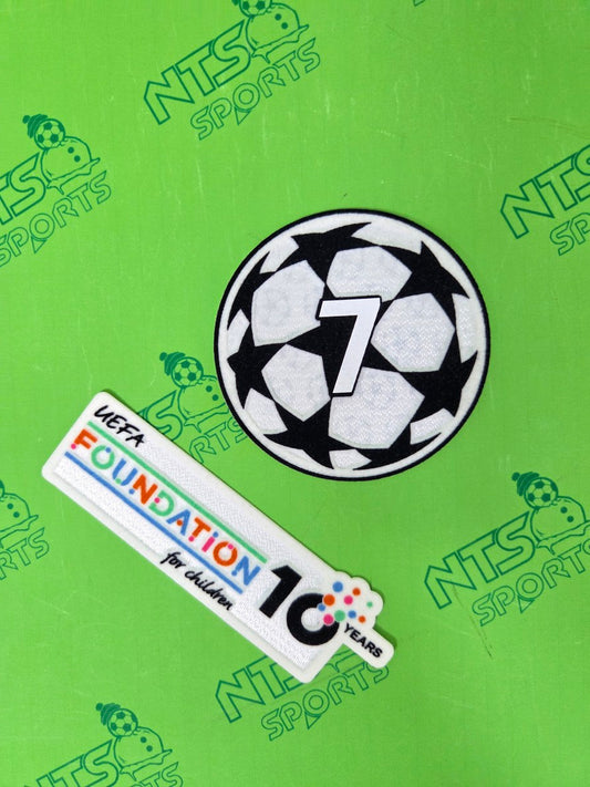 2025/26 UCL 7 次歐聯冠軍章 + UEFA 10th Anniversary Foundation 臂章