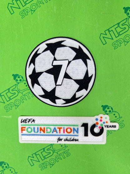 2025/26 UCL 7 次歐聯冠軍章 + UEFA 10th Anniversary Foundation 臂章