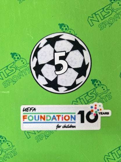2025/26 UCL 5 次歐聯冠軍章 + UEFA 10th Anniversary Foundation 臂章