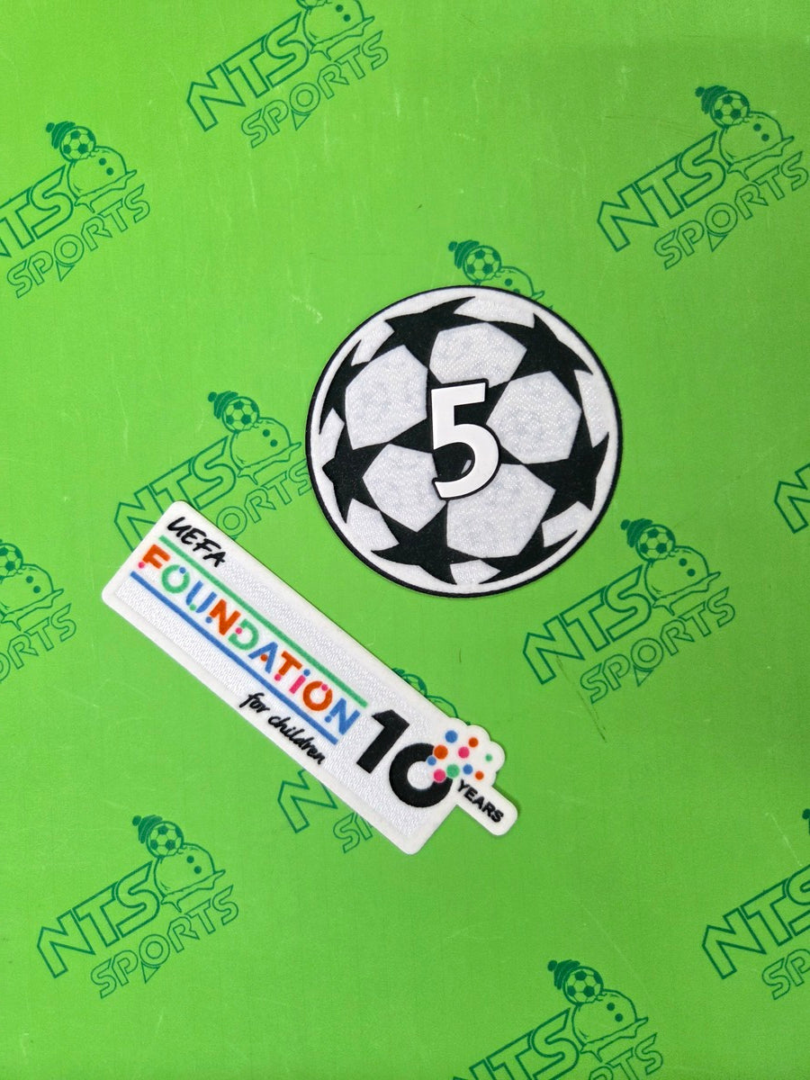 2025/26 UCL 5 次歐聯冠軍章 + UEFA 10th Anniversary Foundation 臂章