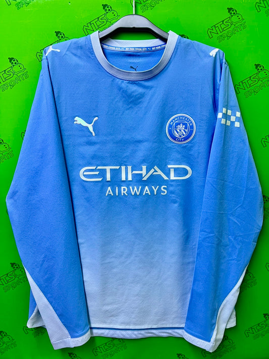 MANCHESTER CITY 曼城 2026/27 主場長袖球員版男裝短袖球衣連印字連章