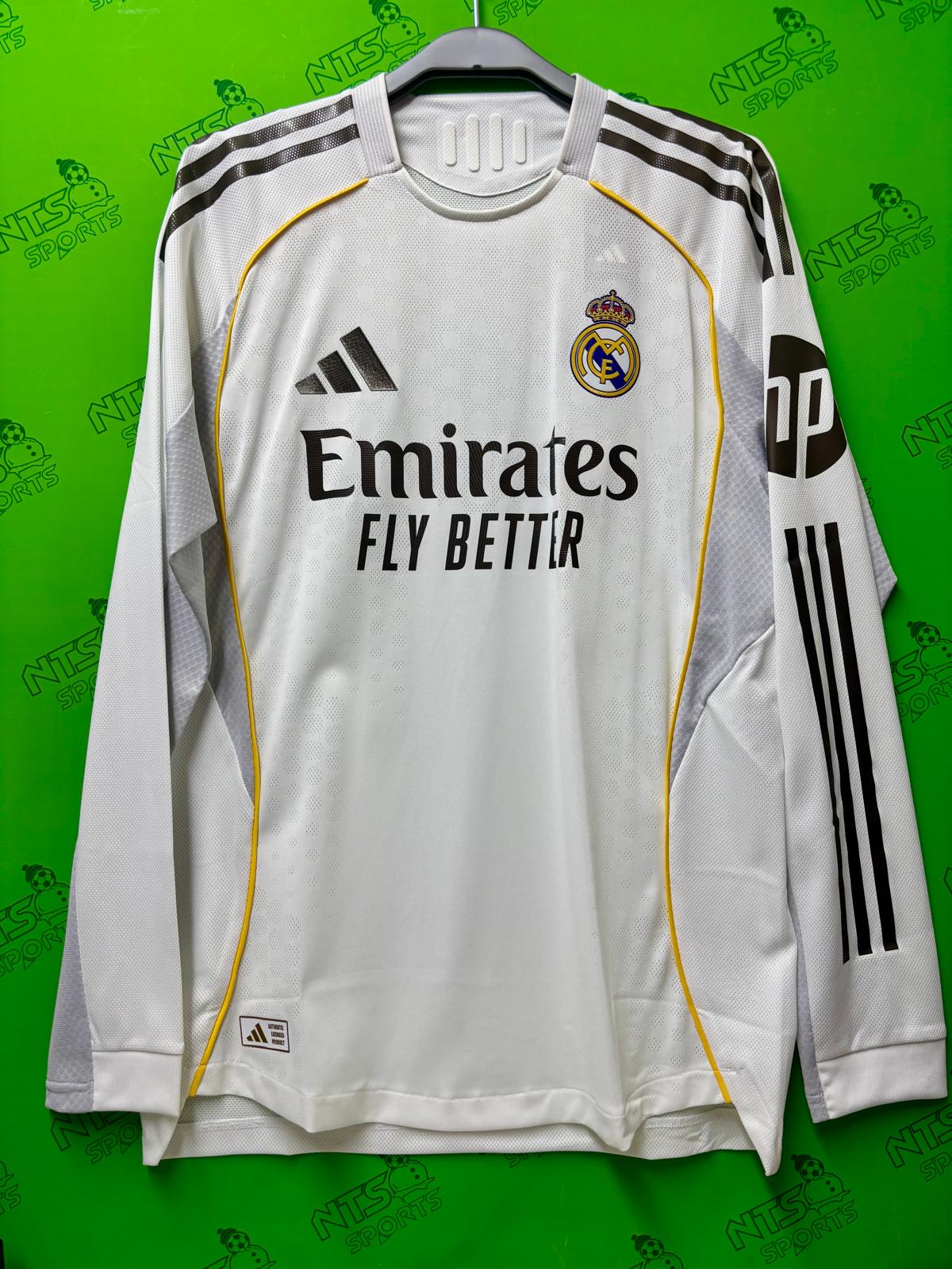 REAL MADRID 2025/26 Authentic Home Long Sleeve Jersey