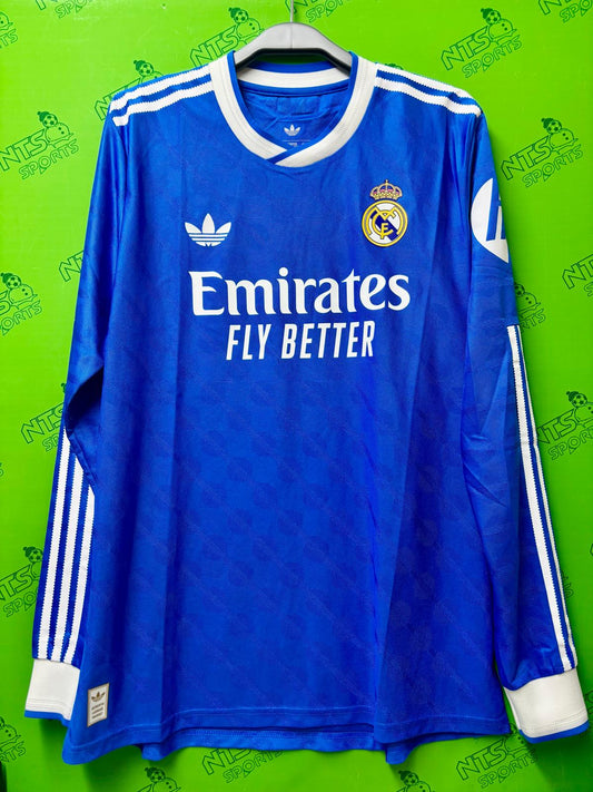 REAL MADRID 皇家馬德里 2025/26 第二作客球員版男裝長袖球衣