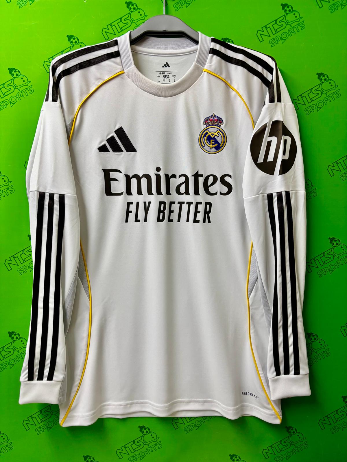 REAL MADRID 2025/26 Home Long Sleeve Jersey