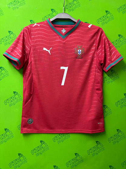 PORTUGAL 葡萄牙 2026 主場連 7 RONALDO 印字球迷版童裝短袖球衣