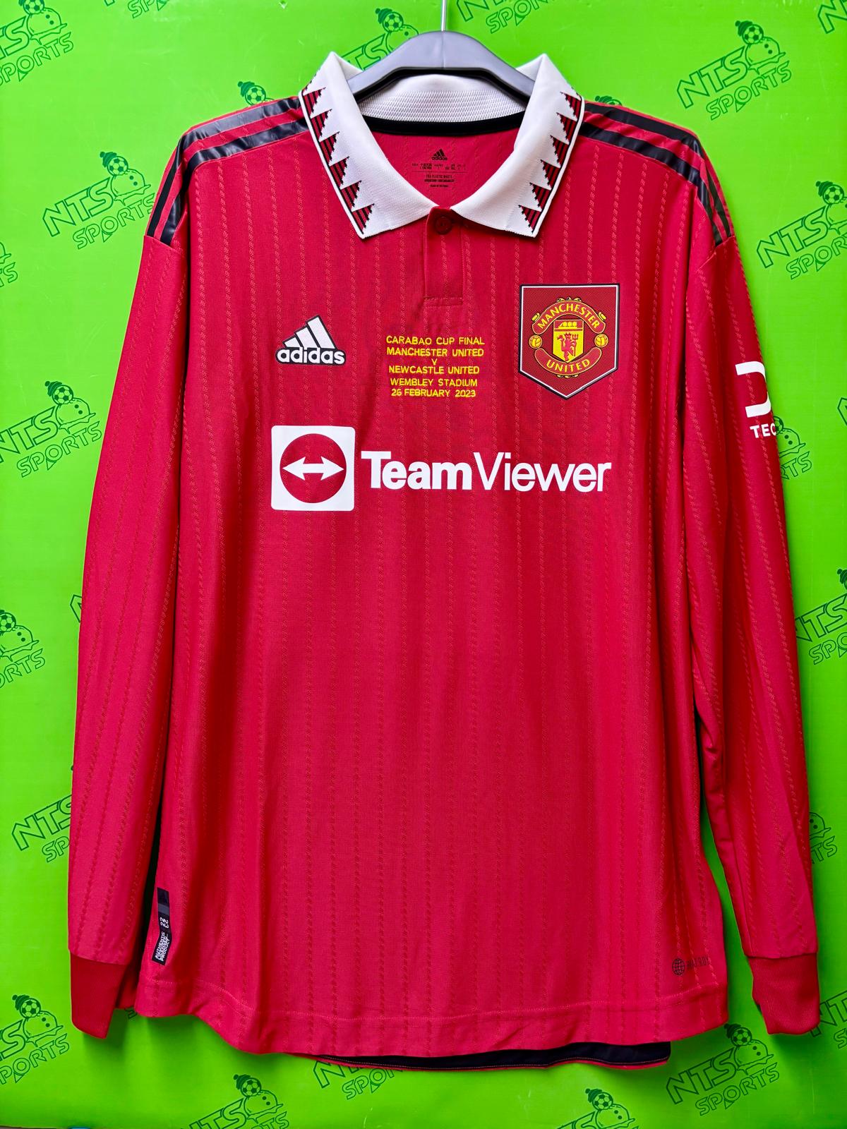MANCHESTER UNITED 曼聯 2022/23 主場球員版聯賽盃決賽長袖球衣