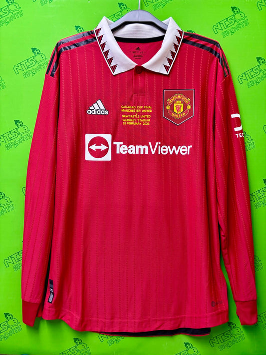 MANCHESTER UNITED 曼聯 2022/23 主場球員版聯賽盃決賽長袖球衣