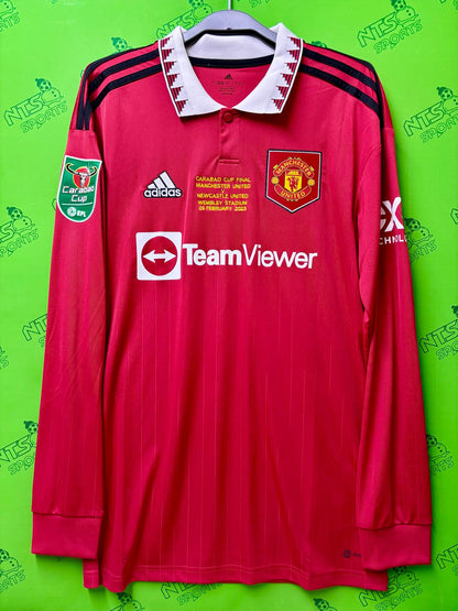 MANCHESTER UNITED 曼聯 2022/23 主場球迷版聯賽盃決賽長袖球衣