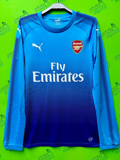 ARSENAL 阿仙奴 2017/18 作客更衣室球員版男裝長袖球衣 (英超版/歐洲賽版)