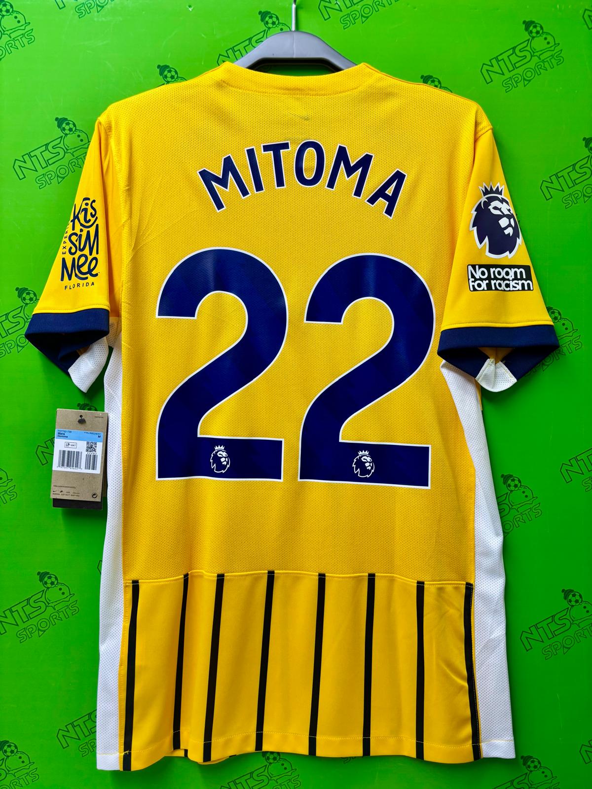 BRIGHTON 2025/26 Third Away Short Sleeve Jersey with 22 MITOMA + EPL Patch