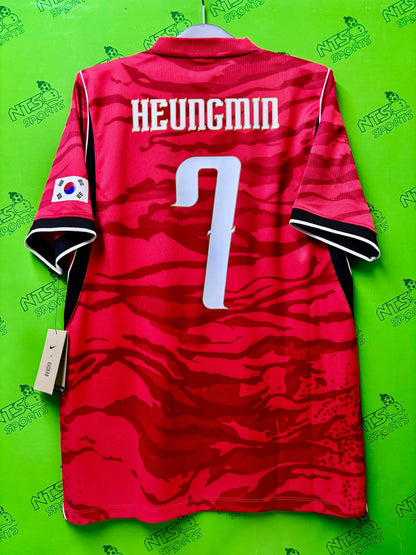 KOREA 2026 Home Short Sleeve Jersey with 7 SON HEUNGMIN