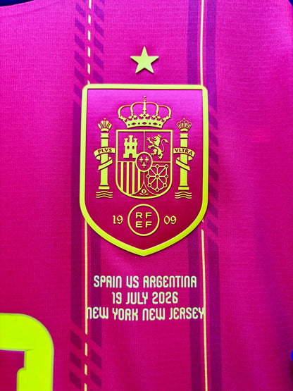 SPAIN 西班牙 2026 主場球迷版男裝短袖球衣連印字連決賽對賽日期